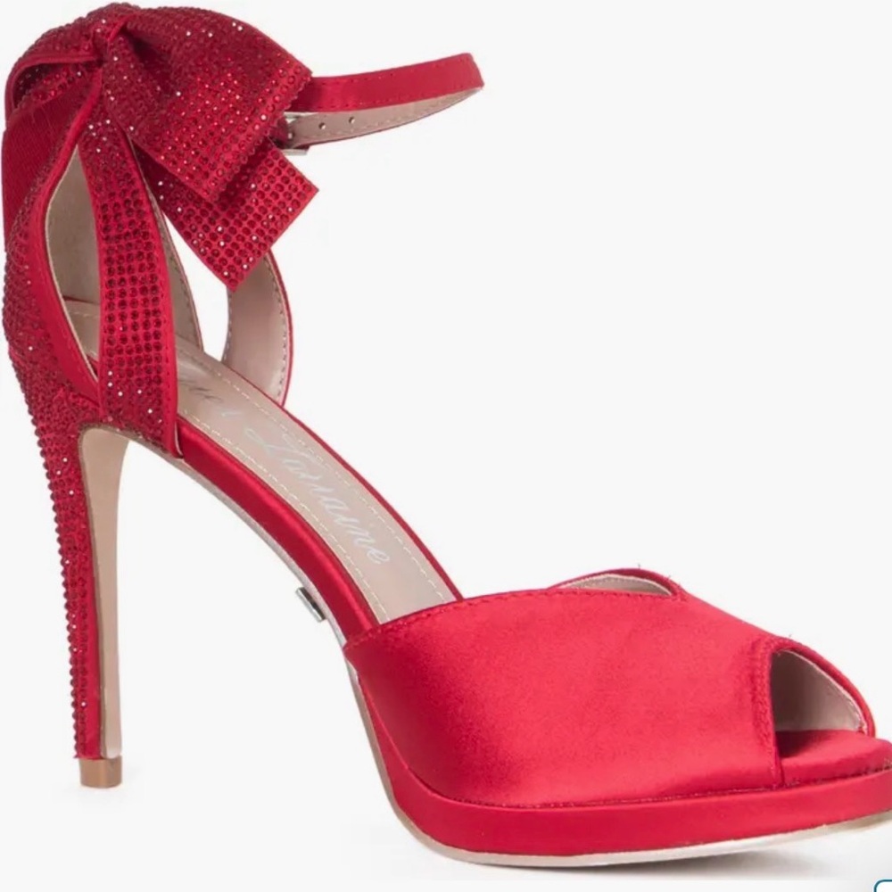 Lauren Lorraine Scarlet Bow Heels